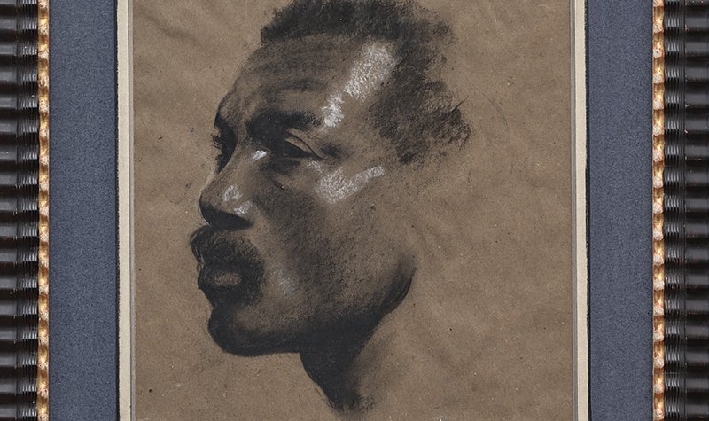 Glyn Philpot, Head of an Ethiopian Man named Billy, c.1912–13, charcoal and white chalk on brown paper